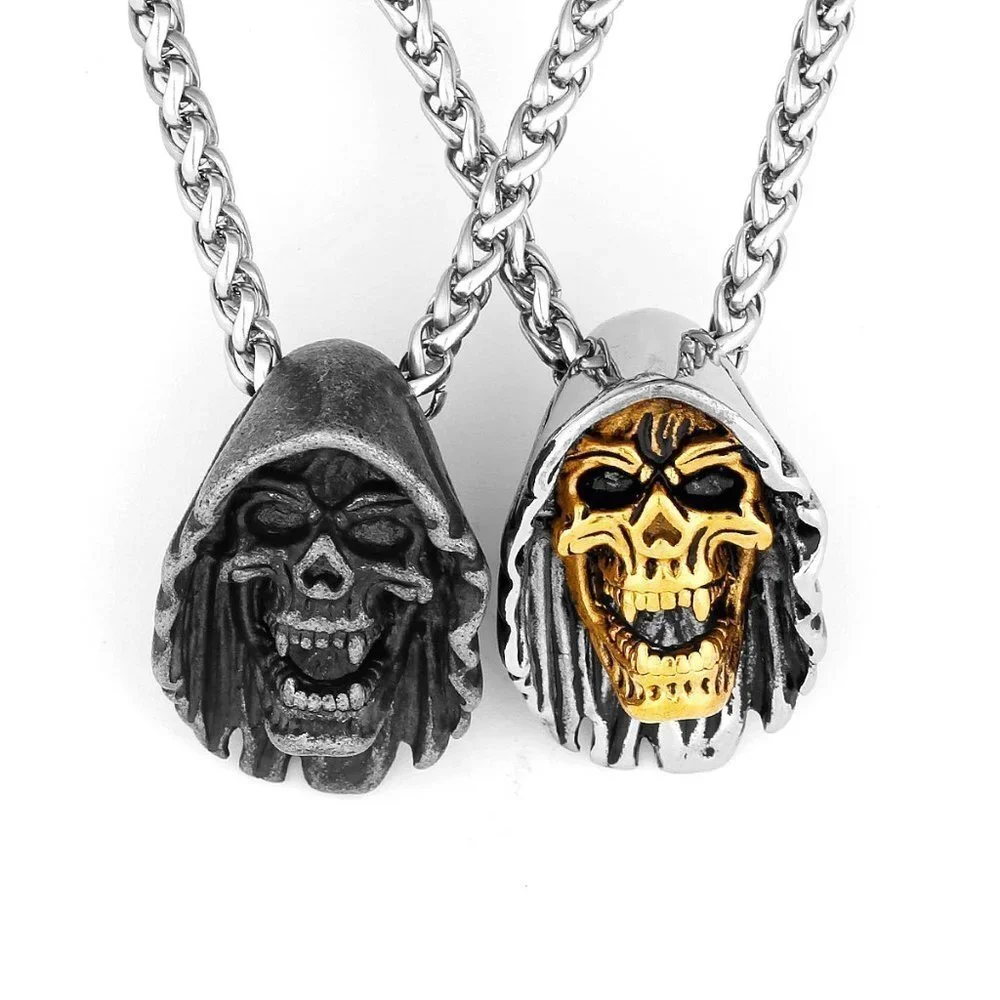 ❤️Stainless Steel Silver Skull Pendant Necklace for Men/Women, GP1231003